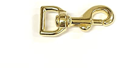 Church Products UK Solid Brass Swivel Trigger Hook/Clips Heavy Duty Square Ended x1 for 20mm Dog Leads, Webbings, Leather, Horse Reigns (20mm)