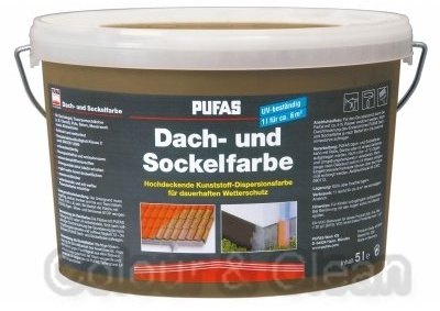 Pufas Dach- und Sockelfarbe 5 L Farbe: Terra 960 Dachfarbe Sockel-Anstrich