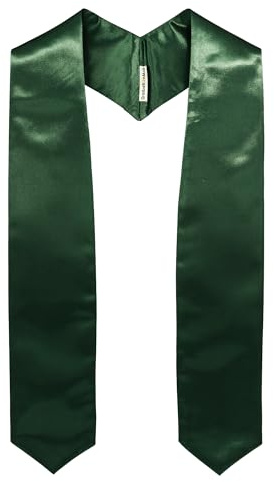 GraduationMall Unisex Adult Plain Graduation Stole 60 Forest Green