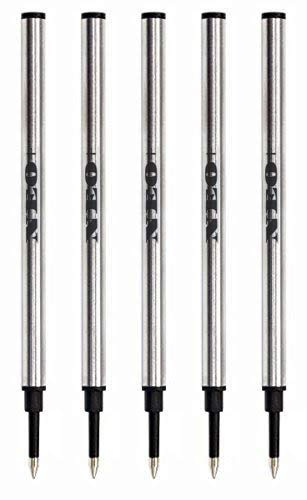 Rollerball Kugelschreiber-Minen, Schwarze Tinte (5er Pack). Diese Minen sind kompatibel mit den meisten nachfüllbar Rollerball Stifte