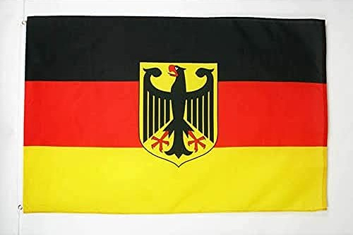 AZ FLAG Drapeau Allemagne avec Aigle 90x60 cm Polyester Léger 2 Œillets | Usage intérieur Drapeau décoratif allemand Deutschland mit Adler coutures doubles et bords renforcés avec œillets métalliques
