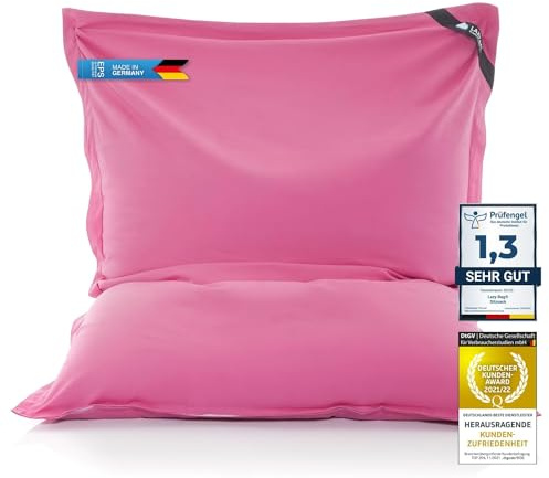 Original LAZY BAG Sittsäck XXL 400L Jättestor sittsäck i bomull 180x140cm (Bomull, Rosa)