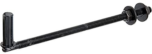 Alberts 306861 Kloben zum Durchschrauben | J-Haken, für Pfosten | schwarzer Tauchlack | Dornmaß Ø16 mm | Länge 315 mm