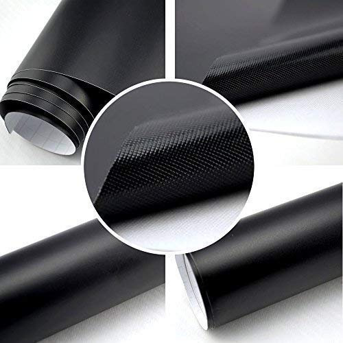 TipTopCarbon 6,57€/m² Autofolie Matt Schwarz 3m x 1,52m Auto Folie selbstklebend mit Luftkanälen 3D Flex