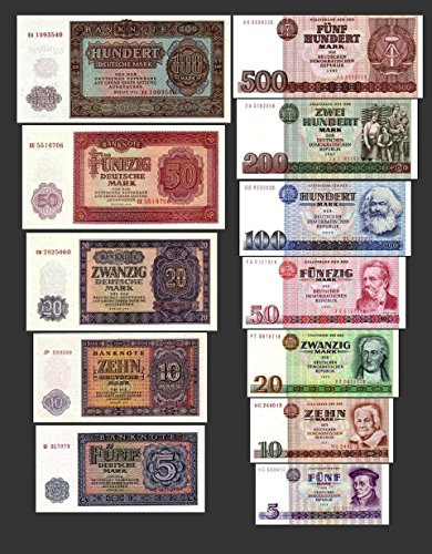 JDS Collection *** 5, 10, 20, 50, 100, 200, 500 DDR Mark Geldscheine 1955,1971 Alte Währung 2 Sätze - Alte DDR Währung - Pick 017-21 und 27-33 - Reproduktion ***