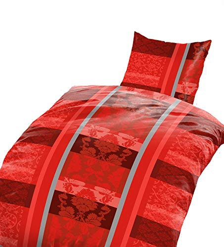 Bertels 4tlg Warme Winter Bettwäsche Coralfleece Flausch - Nicky Plüsch 2X 135x200 + 2X 80 x80 NEU Rot