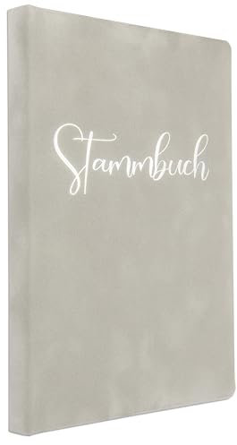 Stammbuch Klemmschiene Grau Corsivo Samt Hochzeit Familienstammbuch