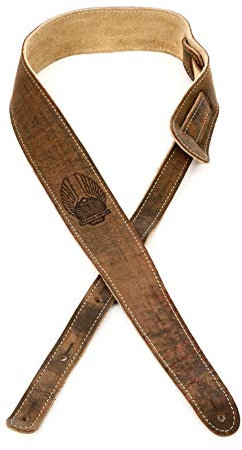 Fender Road Worn Distressed Leather Guitar Strap (Black/Brown) Brown, 2