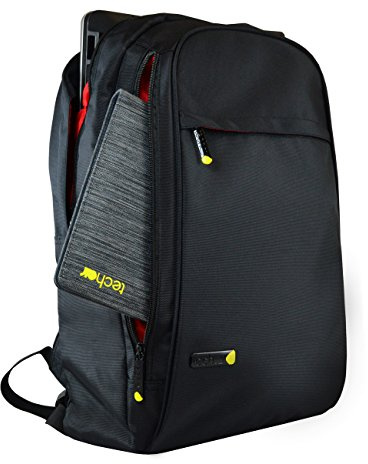 techair Rucksack 15,6 schwarz, rotes Interieur