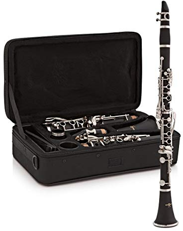 Gear4Music Schüler Klarinette B♭ in Schwarz mit Hartschalenkoffer, Rohrblatt und Reinigungsutensilien | Für Anfänger, klarer Ton mit verstellbarer Daumenstütze, robuste vernickelte Klappen, Koffer und Blatt inklusive