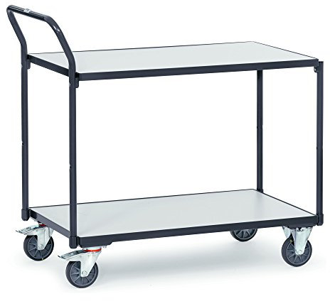 Fetra Transportgeräte mtsd2p1 F 250 Wagen mit Tablett ESD, Regal 2 randlos, 125 mm Rollen Durchmesser, 850 mm x 500 mm Plattform