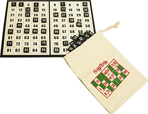 Thomas & Anca Club Supplies Ltd 1-90 Bingo Discs, Checkboard & Draw String Bag for Bingo Tickets