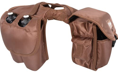 Cashel Saddle Bag, Horn with Bottle Holder, Brown