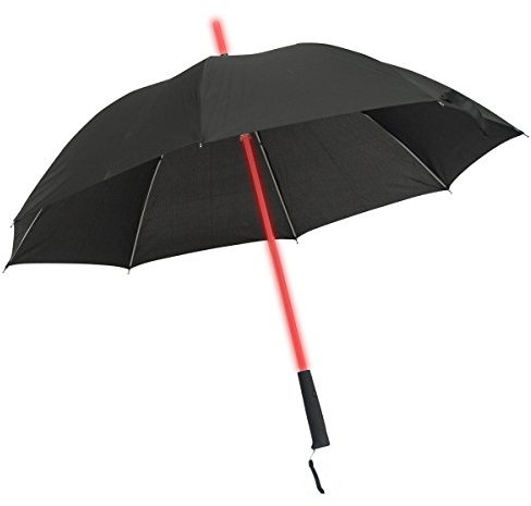 GOODS+GADGETS Leuchtender LED Regenschirm mit 7 Farben und integrierter LED Taschenlampe Leuchtender Schirm Ø 100 cm (Leuchtend LED)