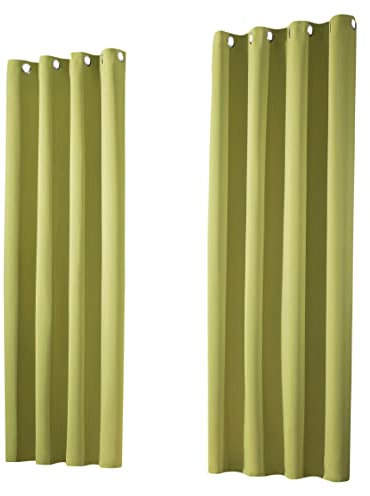 heimtexland ® Thermo- Verdunkelungsgardine Ösenschal Vorhang Verdunkelnd Isolierend Blickdicht Verdunklungsvorhang HxB 245x135 Grün Typ139