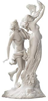 Design Toscano Apollo och Daphne grekiska gudar staty, marmor polyresin, vit, 35,5 cm
