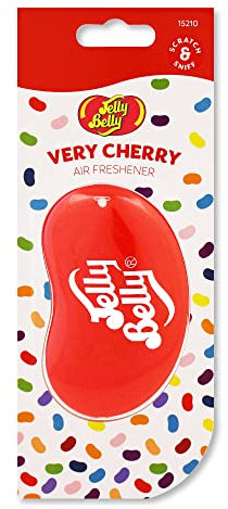 Jelly Belly® - Ambientador de coche 3D colgante del espejo retrovisor con fragancia y aroma a cereza con toques plátano y vainilla - 30 días de duración