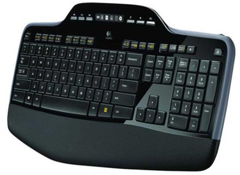 Logitech MK710 Kabelloses Tastatur-Maus-Set, 2,4 GHz Verbindung via Unifying USB-Empfänger, 3-Jahre Batterielaufzeit, LCD-Batterieanzeige, Handballenauflage, PC/Laptop, Skandinavisches QWERTY-Layout