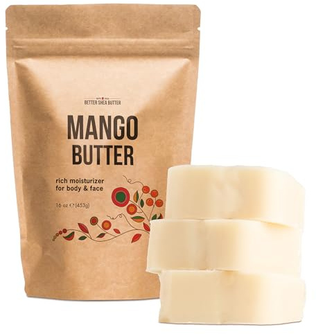 Better Shea Butter Mango Butter 100% Natural Skin Moisturizer, 1 LB Block