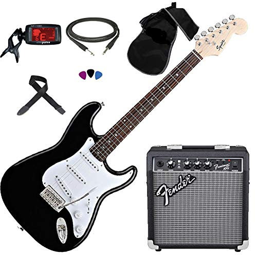 FENDER Squier Stratocaster Bullet SSS BK KIT AMPLIFICATORE + ACCESSORI + ACCORDATORE