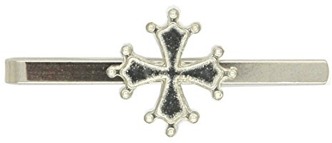 Pince à Cravate Croix d'Occitane, Fait à la Main, en Etain, Fabrication Artisanale Française