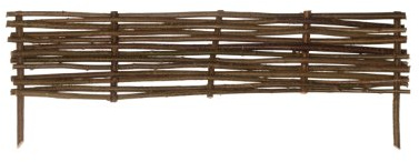 WEIDENPROFI Beeteinfassung, Gartenzaun aus Haselnuss, Größe (BxH): 120 x 20 cm, Höhe inkl. Staken ca. 40 cm …