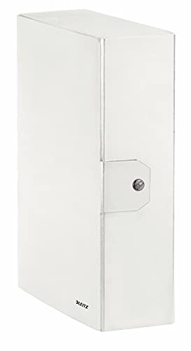 Leitz Låda med tryckknapp, plastbelagd, 25 x 35 cm Dorso 10 cm metallisk vit