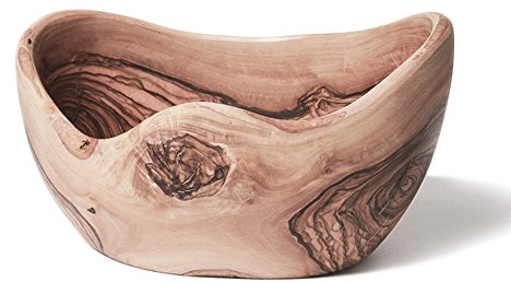 Berard Olive Wood 10-inch Handcrafted Rustic Oval Bowl