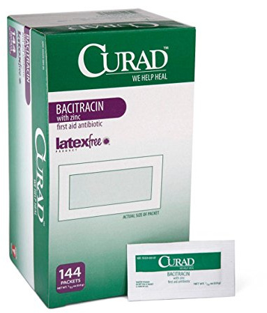 CURAD Bacitracin Ointment with Zinc, 0.9 g Foil Packet, Box of 144