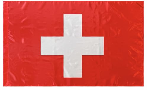 Durabol Flagge Schweiz Flag 150 x 90 cm Satin Doppelte Nähte
