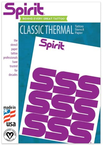 Repro FX Spirit® Klassisches Thermo-Tattoo-Transferpapier, 21,6 x 27,9 cm, 100 Blatt, Tattoo-Schablonenpapier, hergestellt in den USA