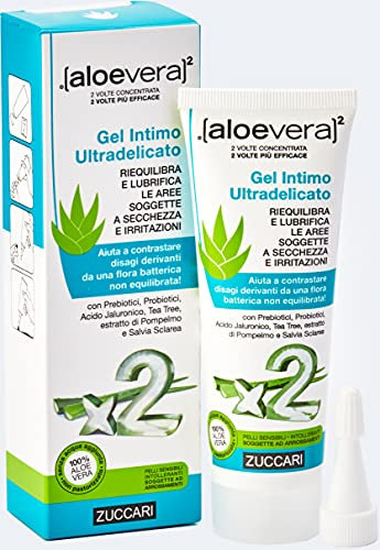 ZUCCARI Gleitgel aus Aloe Vera mit Hyaluronsäure (80 ml) - Gleitmittel auf Wasserbasis mit Probiotika & Lavendelöl - Patentierte Formel mit natürlicher Feuchtigkeitspflege