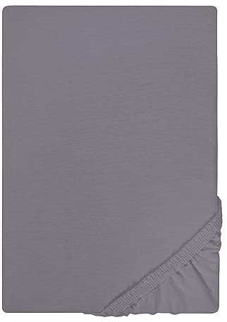 Traumhaft Schlafen - Castell - Markenbettwäsche 0077113 Spannbetttuch Jersey Stretch 1x 180x200 cm - 200x200 cm, Silber/grau