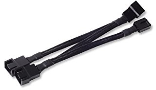 SilverStone Technology All Black Sleeved 1-3 PWM Fan Splitter Cable 100 mm (CPF02)
