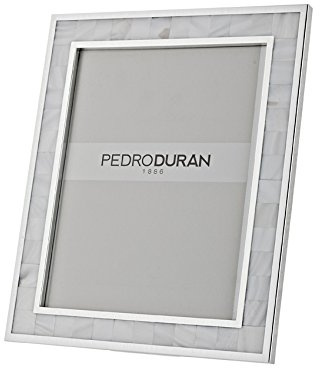 Pedro Duran 07500014 - Marco con diseño nácar, 16 x 21 cm, Color Plata
