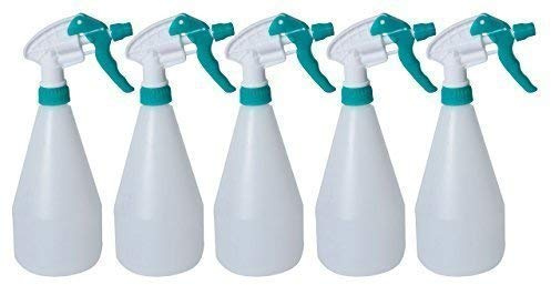 5x Complete Pack Of 750ml Green Coloured Hand Trigger Spray Bottles for Cleaning, Gardening and Feeding, Industrial & Domestic (5, Green)