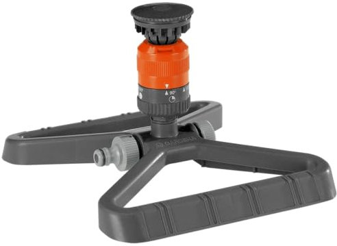 Gardena Comfort Kreisregner Vario: Sprühregner für gleichmäßige Beregnung, für Flächen bis 225m², Wurfweite 8,5 m, 7-stufige Sektoreneinstellung von 90° - 360 °, stabiler Kunststoffschlitten (1948-20)