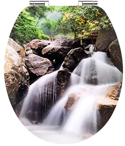 Cornat WC-Sitz Art of Acryl Waterfall - Elegante Acryl-Oberfläche - Hochwertiger Holzkern - Absenkautomatik & Schnellbefestigung - Komfortables Sitzgefühl / Toilettensitz / Klodeckel / KSDSC323