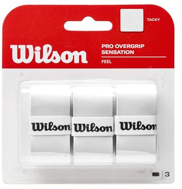 Wilson Unisex Overgrip Pro Sensation 3 st greppband, vit, standard EU