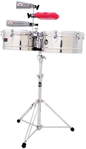 Latin Percussion, Timbales Tito Puente, 13 et 14, acier inoxydable, LP256-S