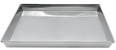 Pentole Agnelli COAL49/335 Teglia Rettangolare in Lega d'Alluminio 3003 con Orlo, Argento, 35 x 28 cm, 1 Pezzo