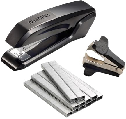Bostitch Office Ascend 3 in 1 Stapler Value Pack, 20 Sheet Capacity, Includes 5000 Staples, Integrated Remover & and Extra Staple Remover, Staple Storage Compartment, Assorted Colors (Colors May Vary)