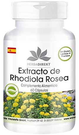 Rhodiola rosea in capsule top 500mg - 60 Capsule - 15mg di Radice di Rosavina | HERBADIREKT by Warnke Vitalstoffe - Qualità da farmacia tedesca