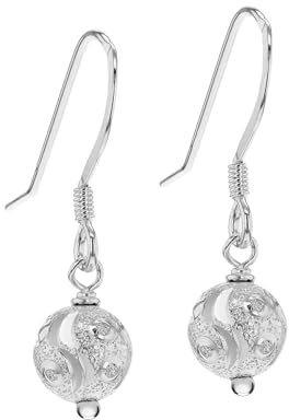 Tuscany Silver Damen Ohrhänger Sterling Silber Klein Muster Ball