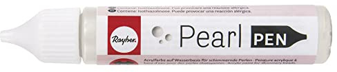 Rayher 38890102 Pearl-Pen, Flasche 28 ml, weiß