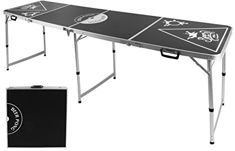 Spetebo Stabiler Alu Bier Pong Tisch - höhenverstellbar + Tragegriff - Beer Pong Table Klapptisch