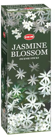 Jasmine Blossom - Box of Six 20 Stick Hex Tubes - HEM Incense Hand Rolled In India
