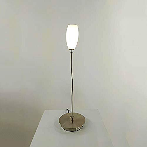 Dapo Halogen-12V-Glas-Tisch-Leuchte-Lampe PARIS, Opal-Glas weiß, H: 42cm, inklusive Halogen-Leuchtmittel G4 1x 10W, Nachttisch-Fenster-Fernseher-Kommode-Leuchte-Lampe