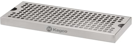 Kegco Dp-125-D Surface Mount Drip Tray with Drain, 12, Stainless Steel