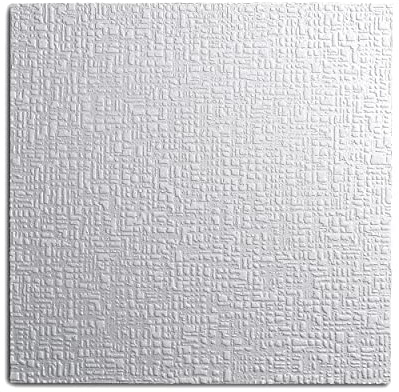 DECOSA Dalle de plafond Bukarest - polystyrène - blanc - effet crépi - 50 x 50 cm - 8 sachets (=16 m2)
